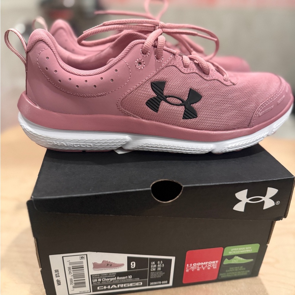 Under Armour Women's Charged Assert 10 running Shoes Pink Elixer size 9